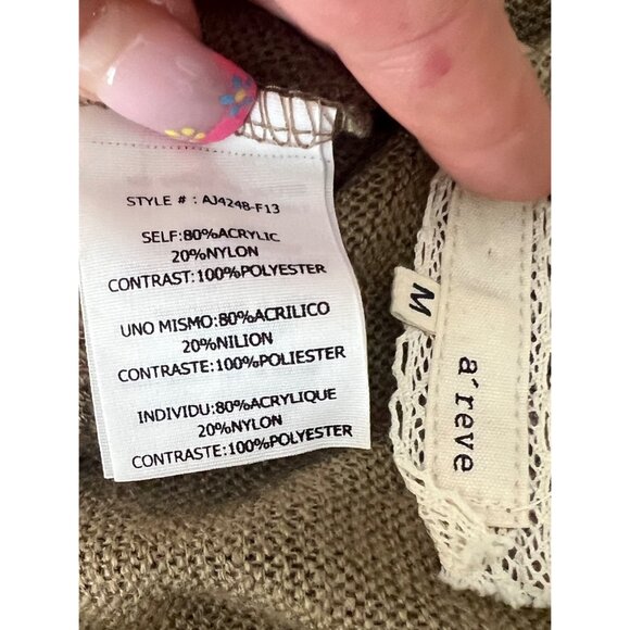 RARE Anthropologie x A'Reve Vintage-Inspired Lace & Feather Trim Knit Sweater - Picture 10 of 12